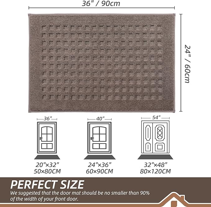 BEQHAUSE Waffle Door Mats Indoor 24"x36", Dog Mat - Image 2