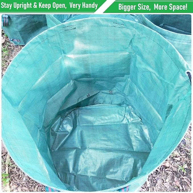 Professional 2-Pack 137 Gallon Lawn Garden Bags Large Yard Waste Bags - Image 5