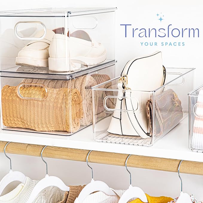 Plastic Food Storage 2 Pack Clear Container Bin - Image 2