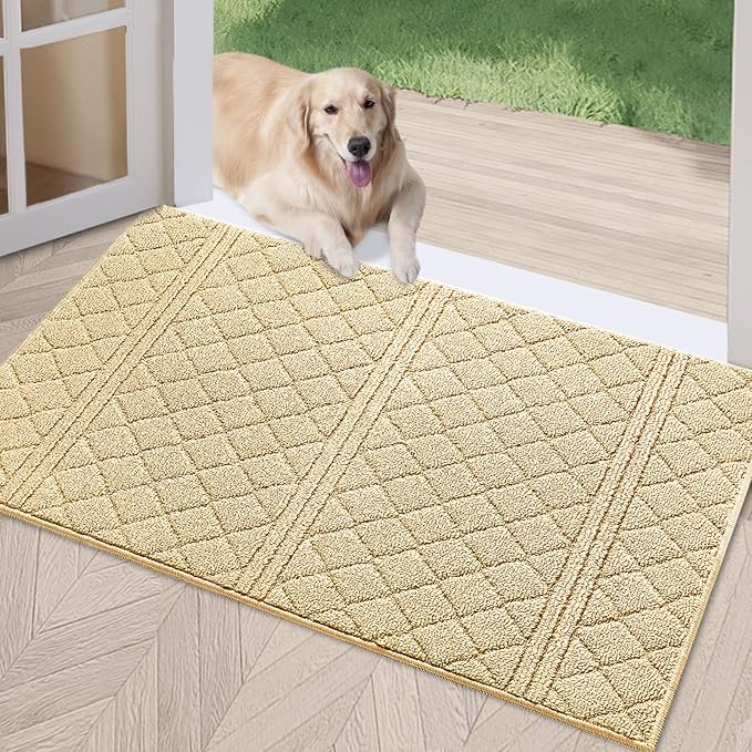 REFETONE Indoor Doormat, Front Back Door Mat 20"x32" Absorbent Rubber Backing by Refetone