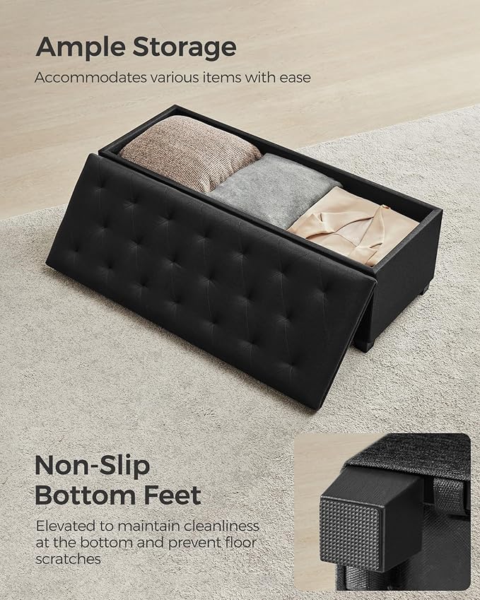 SONGMICS Storage Ottoman Bench, Foot Rest - Image 8