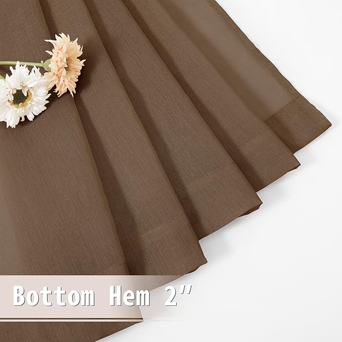 Tollpiz Short Sheer Door Curtains Closet Linen Textured Curtains Sheer Doorway - Image 8