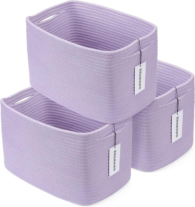 Cotton Rope storage Basket Bins Woven Basket by XUANGUO