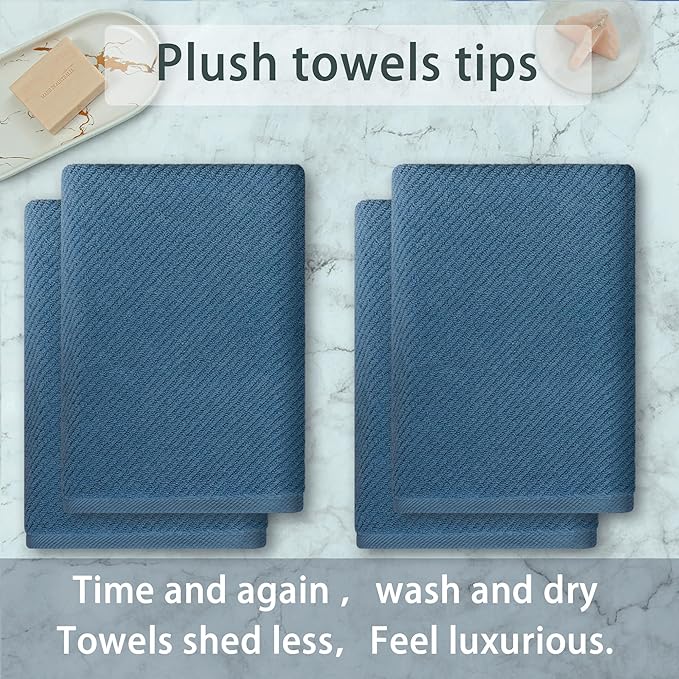 VOOVA & MOVAS Bath Towels Set of 4, Large 30" x 56" - Image 3