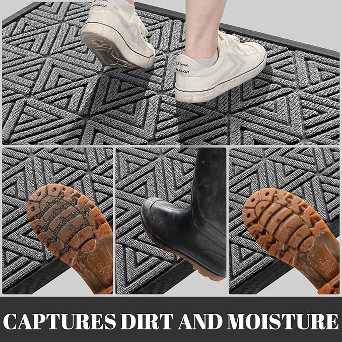Yimobra Large Door Mat 36x24, All-Weather Waterproof Non-Slip Welcome Matt - Image 4