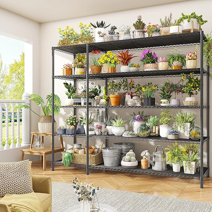 52.36" W Storage Shelves Metal Shelving Unit Load 1400LBS 5 Tier Wire Shelf - Image 8