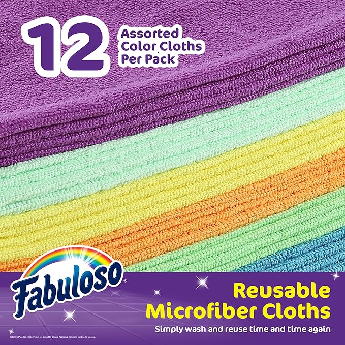 Fabuloso Microfiber Cleaning Cloths, Rainbow - Image 2