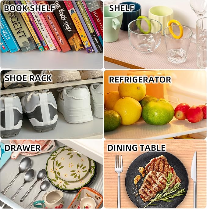 Shelf Liners for Kitchen Cabinets Non-Adhesive & Washable, Non Slip Cabinet - Image 5