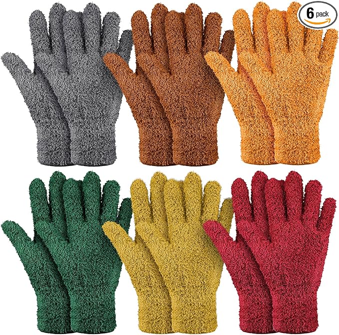 Bencailor 6 Pairs Microfiber Dusting Gloves, Dusting Cleaning Gloves Microfiber by Bencailor