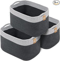 CHAT BLANC Cotton Rope Baskets for Organizing I Storage Baskets for Shelves | by CHATBLANC