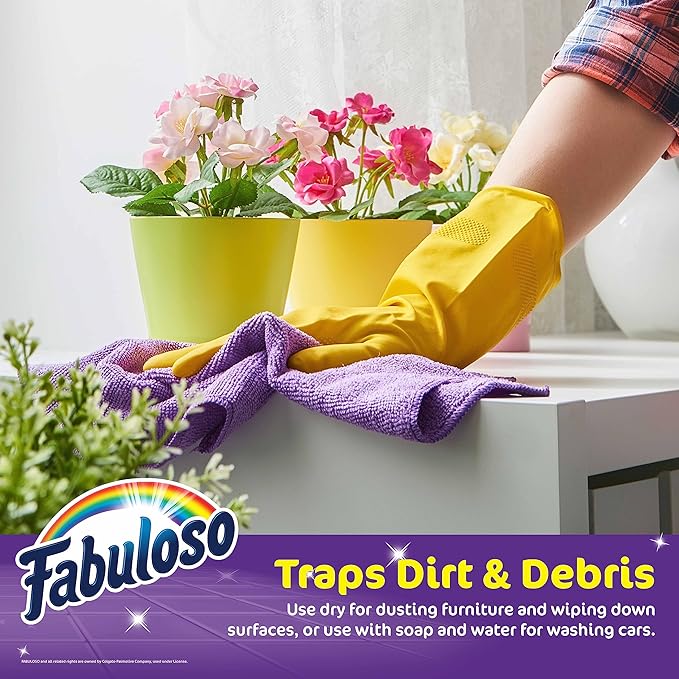 Fabuloso Microfiber Cleaning Cloths, 8 ct, Rainbow Colors | Lint-Free, - Image 2