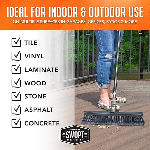SWOPT 18” Standard Multi-Surface Push Broom Head — Indoor and Outdoor Push - Image 9