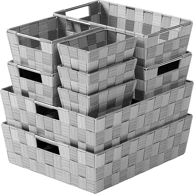 Baskets For Organizing Set Of 9 Dark Grey by Neaterize
