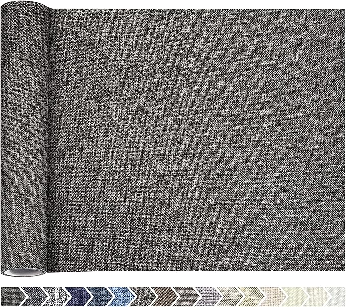 KING MOUNTAIN Coarse Linen Repair Patches, Self-Adhesive, 12x40 Inch, Dark Grey by ForABetterHomeLife