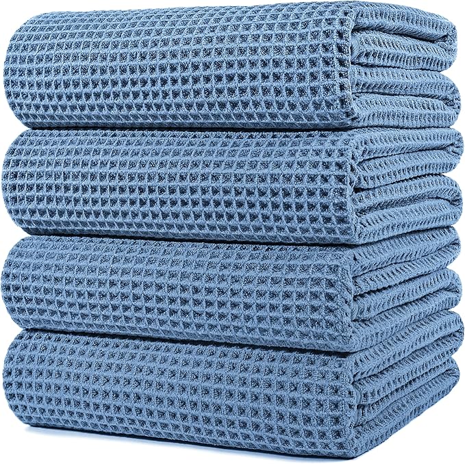 POLYTE Microfiber Oversize Quick Dry Lint Free Bath Towel, 60 x 30 in, 4 Pack by Polyte
