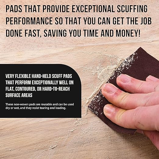 Dura-Gold Premium 6" x 9" Scuff Pads, 5 Each Maroon General Purpose & 5 Each - Image 4