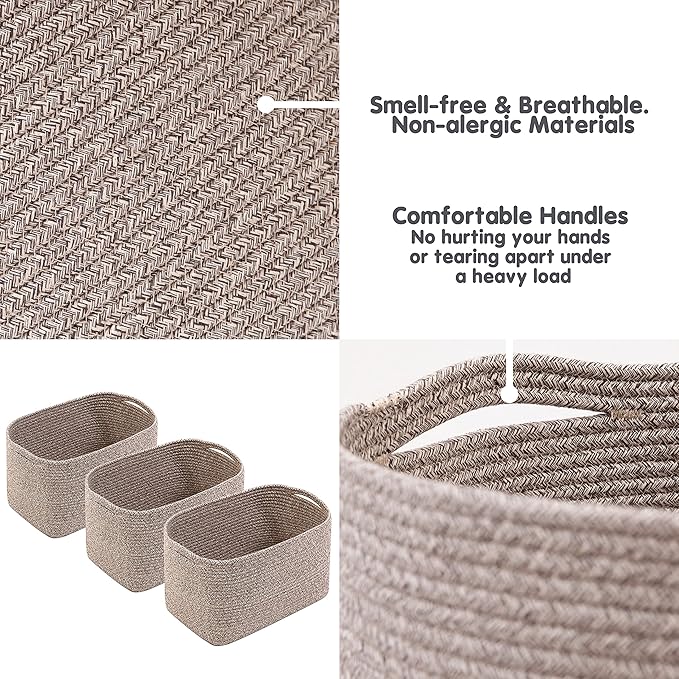 CHAT BLANC Cotton Rope Baskets for Organizing | Storage Baskets for Shelves | - Image 8