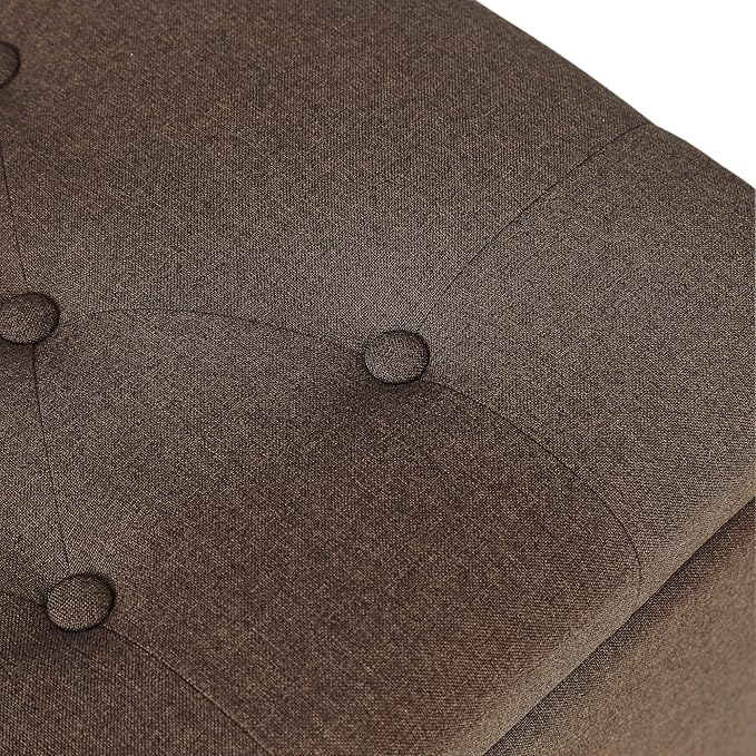 Joveco Storage Ottoman Linen Tufted Bench, Rectangular Footrest Footstool - Image 8