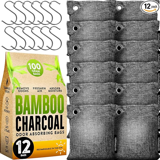 Charcoal Odor Absorber for Strong Odor, Bamboo Charcoal Air Purifying Bag by BASICCONCEPTS