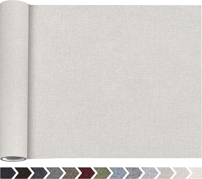 Fine Linen Fabric Patches, Self-Adhesive, Extra Large 12x40 Inch, by ForABetterHomeLife