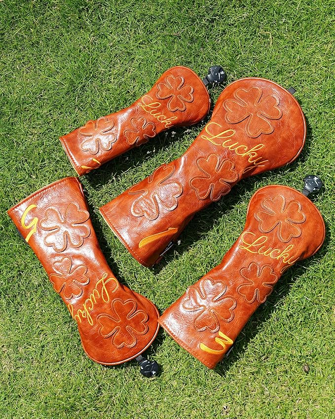 Golf Headcovers Golf Club Head Covers Four Leaf Clover Good Luck Charm - Image 2